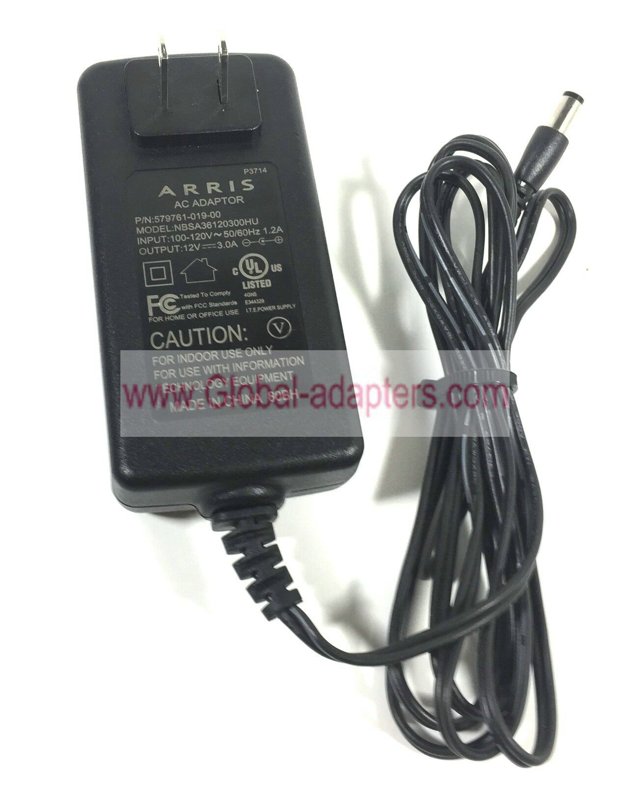 New Genuine Arris NBSA36120300HU 579761-019-00AC Power Adapter For Motorola NVG589 12V 3A